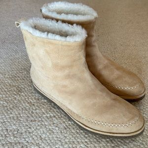 Jenni Kayne Suede Moc Shearling Ankle Boot Size 39